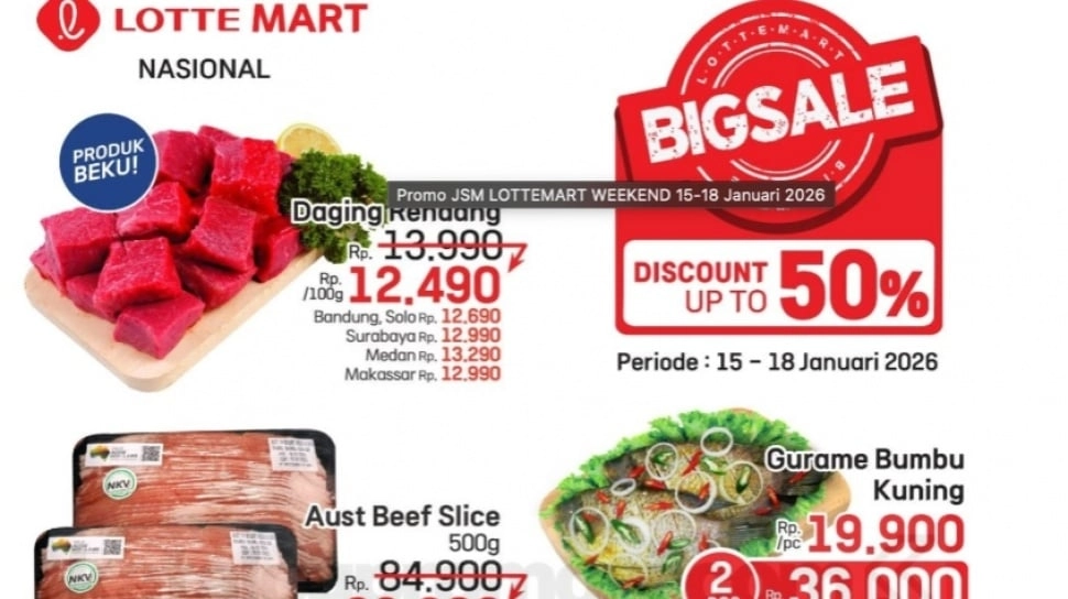 Promo LotteMart Daebak, Diskon Gede hingga 50 Persen Sampai 18 Januari