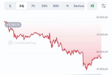 Harga Bitcoin Anjlok di Bawah 90.000 Dollar AS, Aset Kripto Lain Ikut Melemah