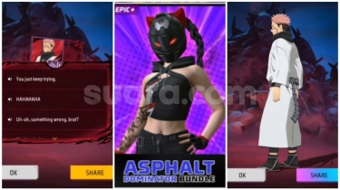 53 Kode Redeem FF Terbaru 23 Januari: Klaim Bundel Asphalt, Groza Yuji, dan Item Sukuna