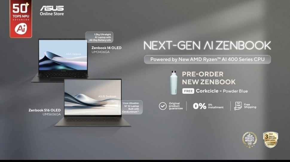 Asus Perkenalkan Zenbook AI Terbaru: Desain Super Tipis, Performa Cerdas, Baterai Tahan Lama