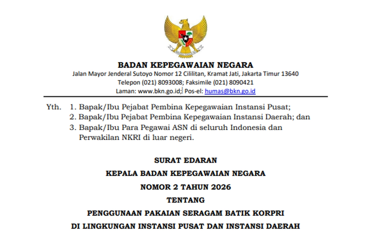Aturan Seragam Korpri Terbaru 2026: Jadwal Pakai Batik Korpri untuk ASN