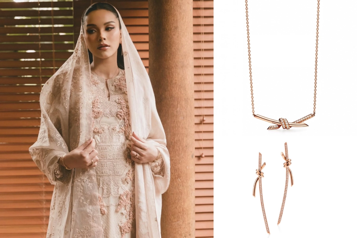 Kilau Mewah Perhiasan Alyssa Daguise saat Pengajian 7 Bulanan, Nuansa Rose Gold