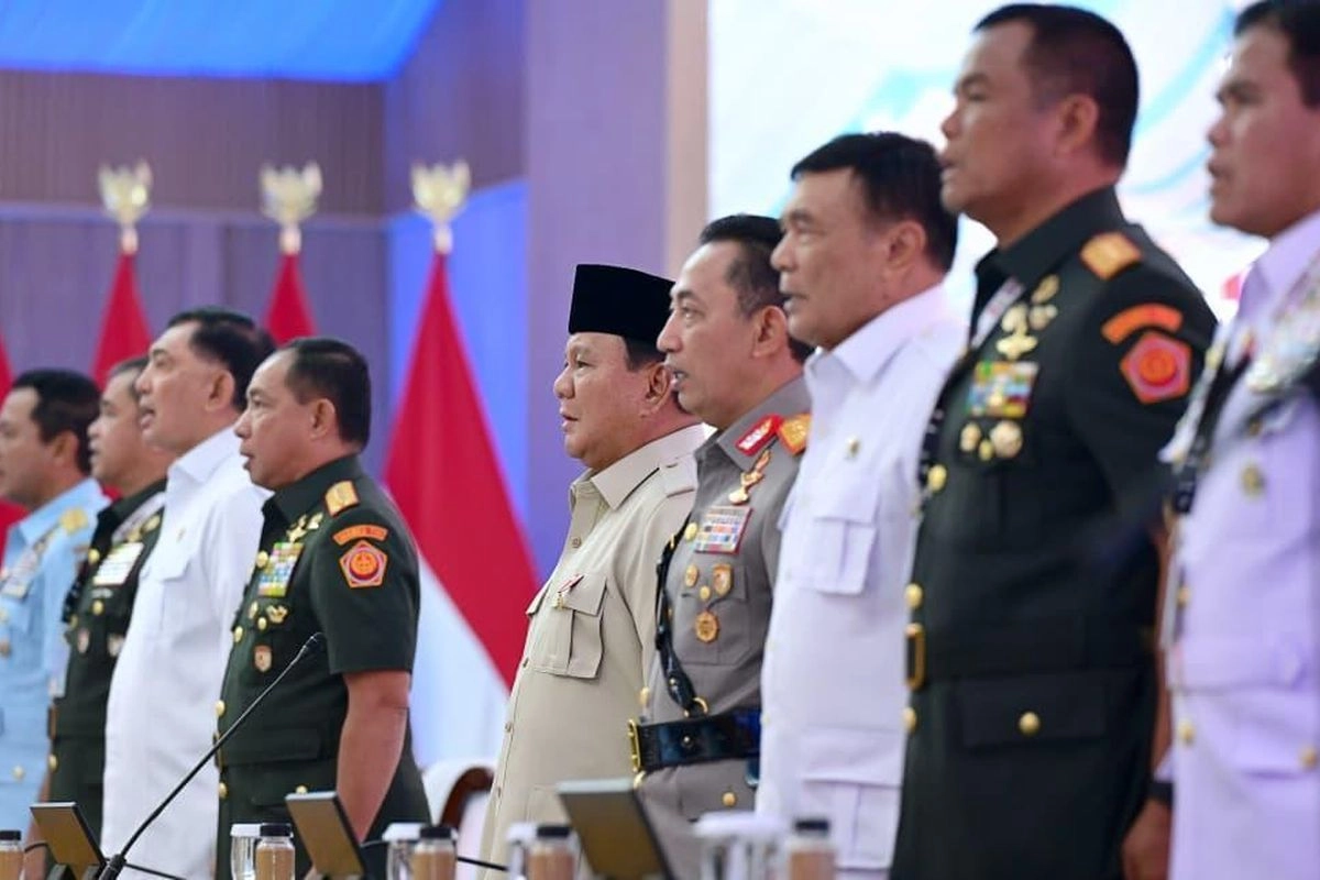 Pesan Prabowo di Rapim: TNI-Polri Harus Terus Memperbaiki Diri
