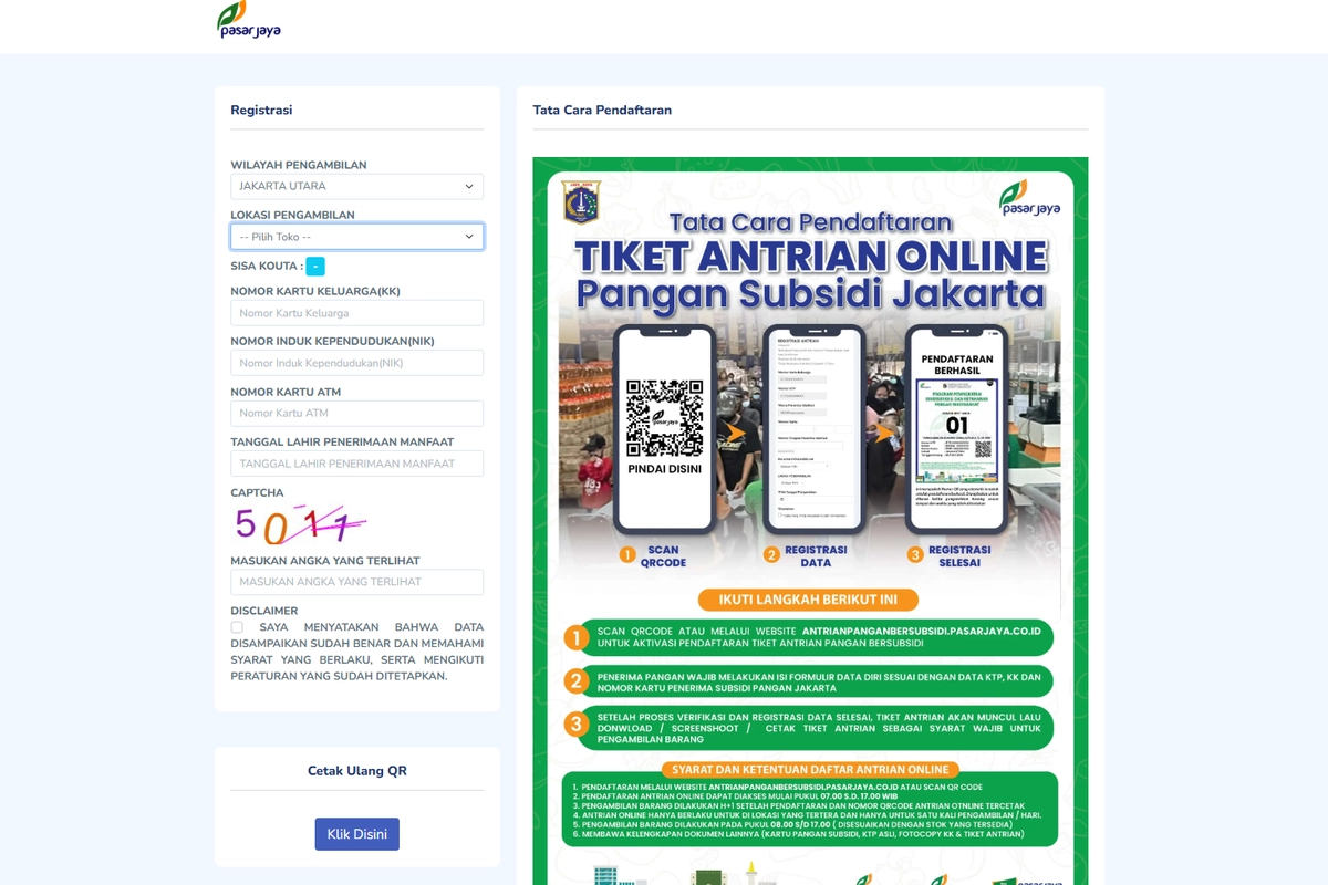 Link Antrean KJP 2026, Ini Cara Daftar Antrean Pangan Murah KJP Pasar Jaya