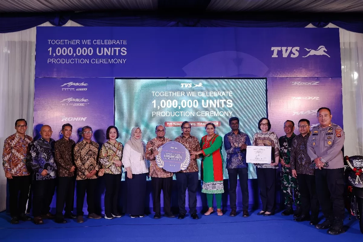 TVS di Indonesia Hampir Dua Dekade Catat Koleksi Produksi 1 Juta Unit dari Kerawang