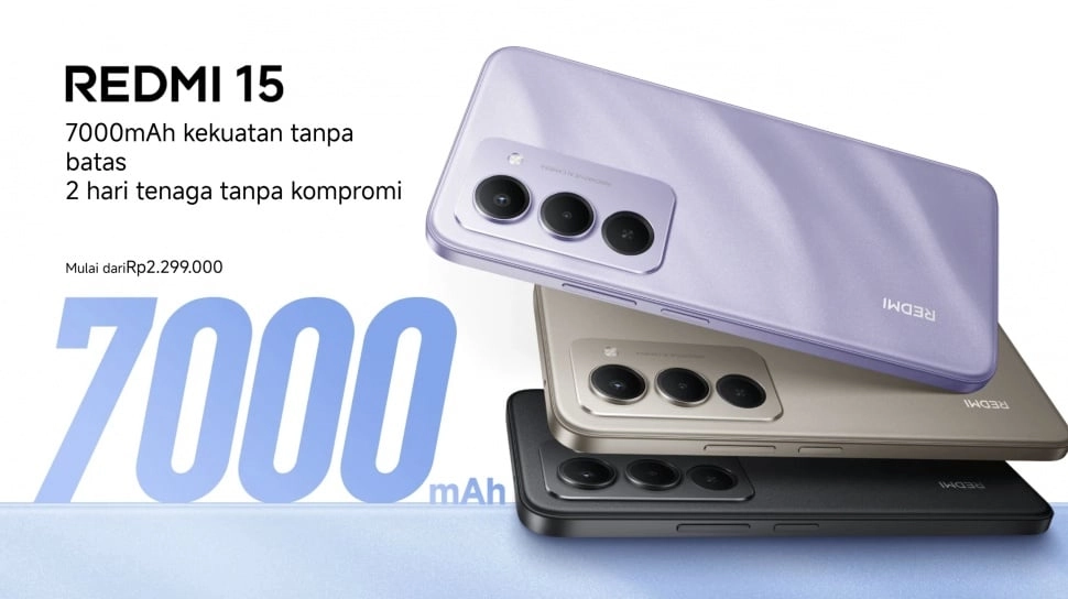REDMI 15 Resmi Dijual di Indonesia, Baterai 7.000 mAh dan Fitur Cerdas untuk Gen Z