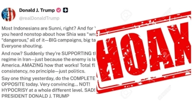HOAKS! Donald Trump Provokasi Masyarakat Indonesia yang Sunni agar Tak Dukung Iran