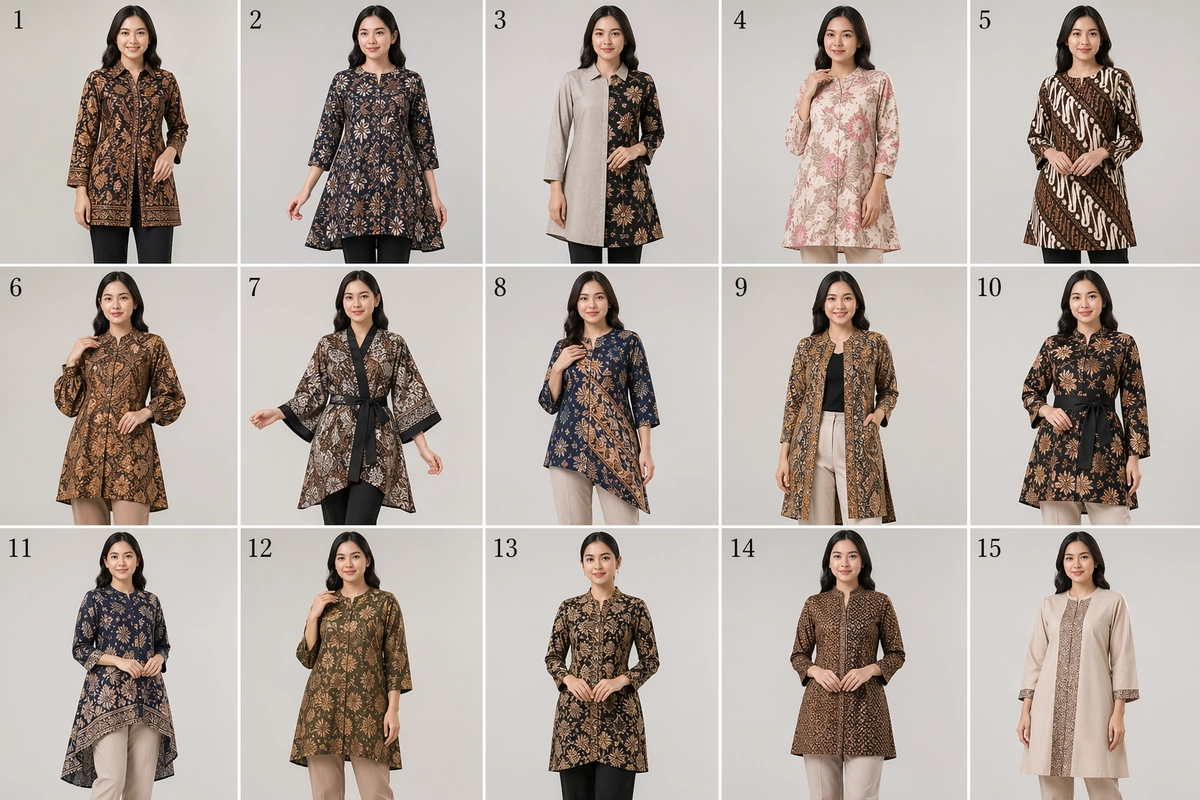 15 Model Baju Batik Tunik Kantoran, Stylish tapi Tetap Formal
