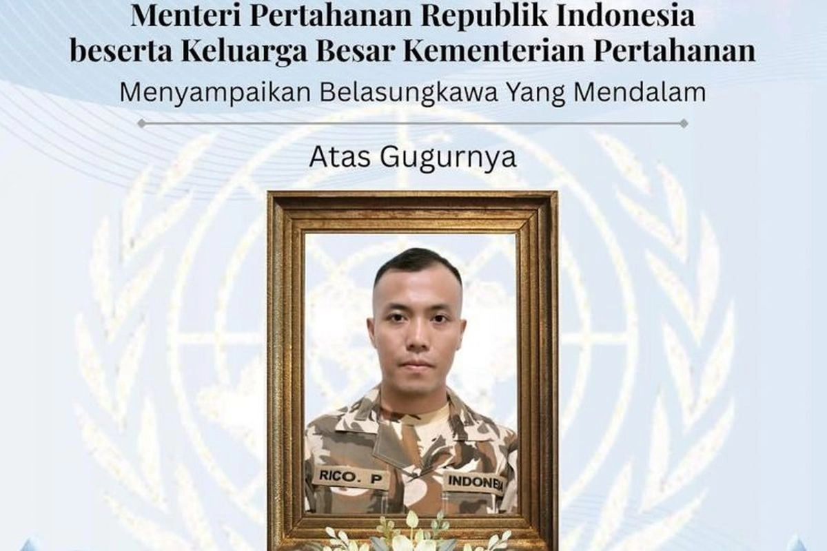 Kemhan Berduka atas Gugurnya Praka Rico Pramudia Prajurit TNI di UNIFIL