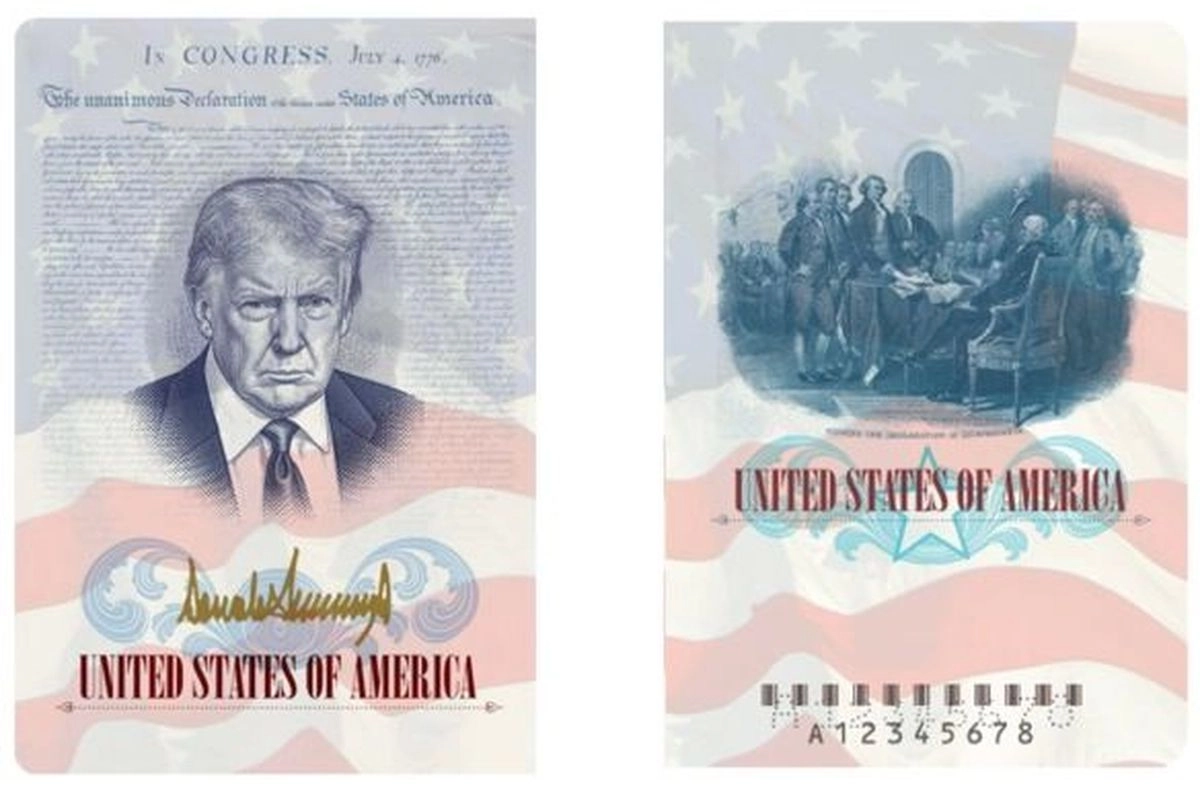 Donald Trump Taruh Wajah dan Tanda Tangan Emasnya di Paspor AS