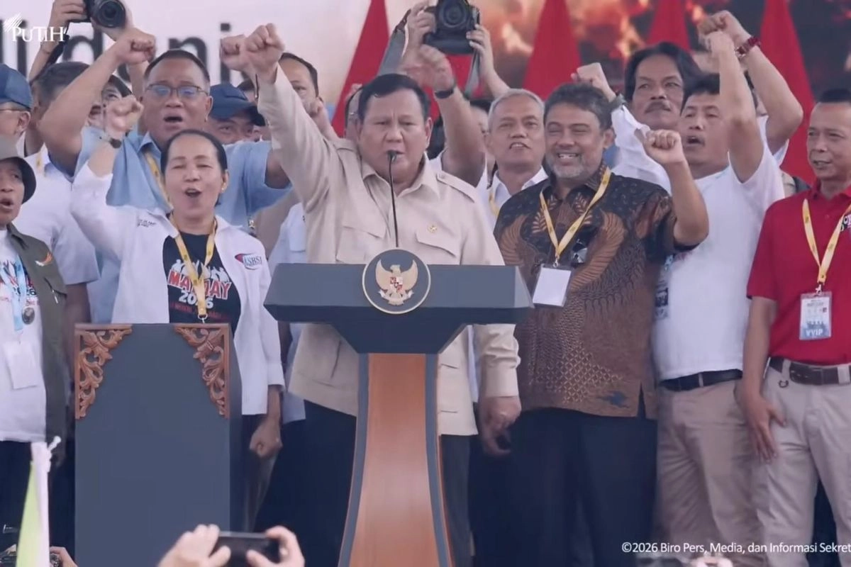 Internasionale Bergema di May Day 2026, Prabowo Ikut Bernyanyi