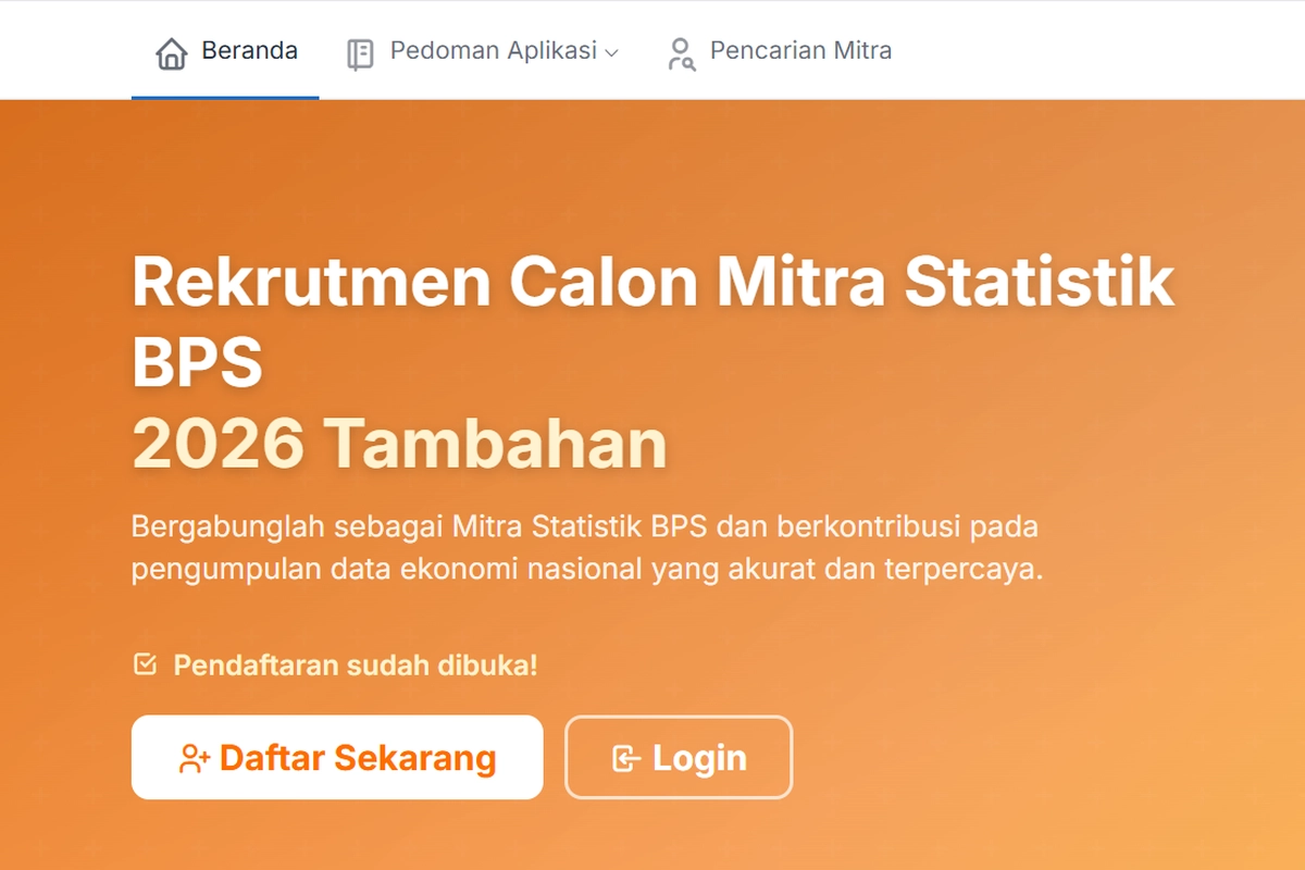 Rekrutmen Mitra BPS 2026 Dibuka, Simak Syarat dan Cara Daftarnya