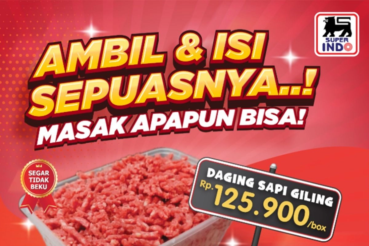 Promo Superindo Hari Ini 16 Mei 2026, Isi Penuh Box Daging Sapi Giling 