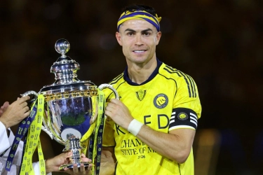 Reaksi Ronaldo Usai Raih Gelar Perdana Liga Arab Saudi Bersama Al Nassr