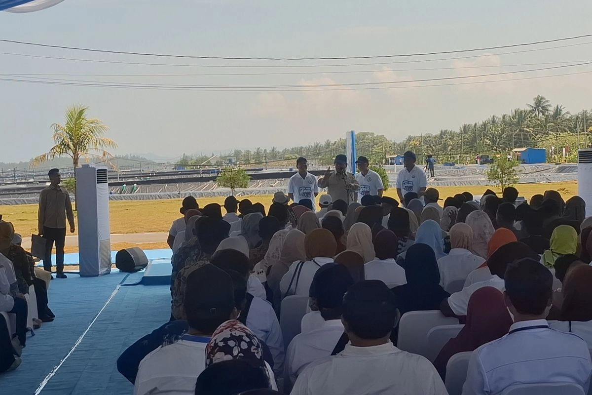 Dari Kebumen, Prabowo Singgung Potensi Devisa Besar dari Tambak Budi Daya Udang