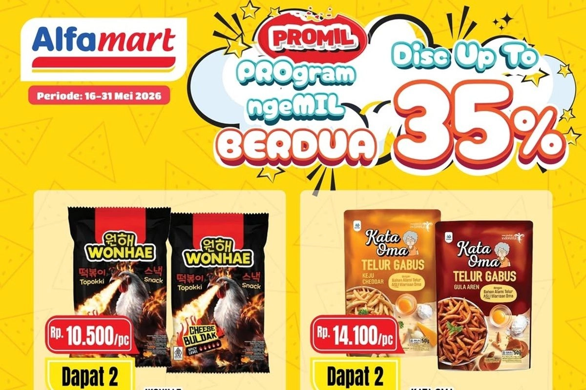 Promo Alfamart 16-31 Mei 2026 Diskon Makanan Ringan Beli 2 Lebih Murah