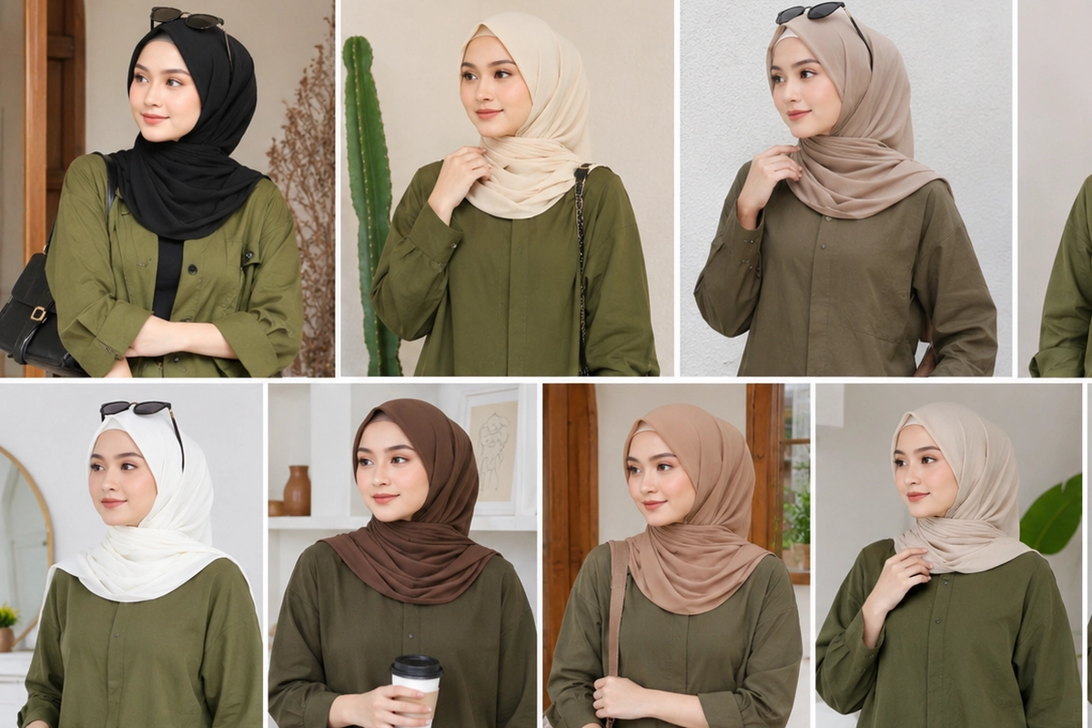 Baju Army Cocok dengan Jilbab Warna Apa? Ini 21 Kombinasinya