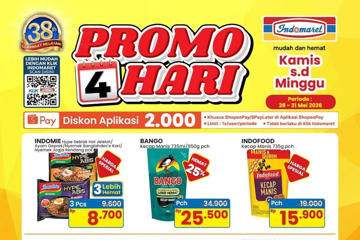 Promo Indomaret 4 Hari 28-31 Mei 2026, Indomie 3 Bungkus Cuma Rp 8.700