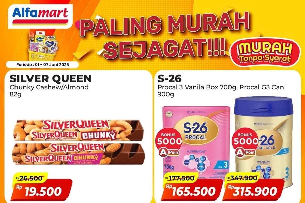 Promo Alfamart Paling Murah 1-7 Juni 2026, Diskon Silver Queen Chunky 
