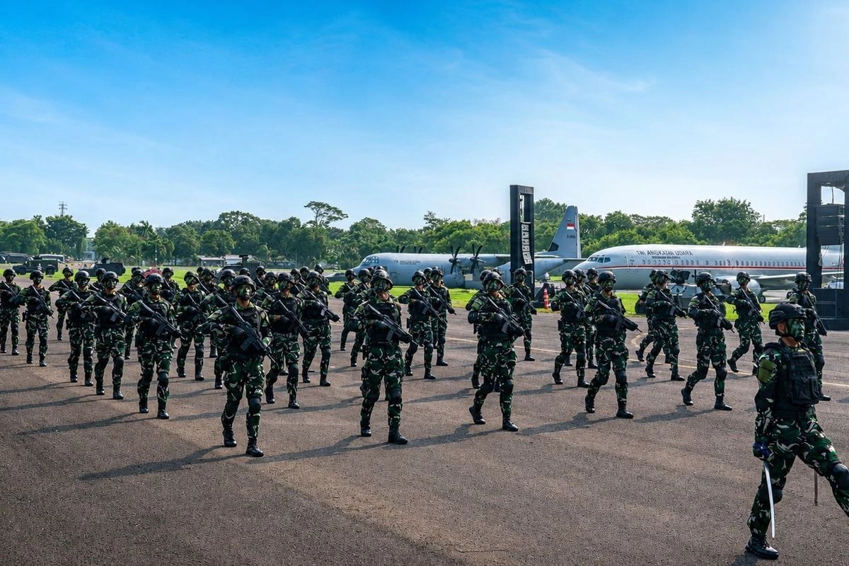 Pasukan Pengendali Drone Tempur Berderap di Depan Komcad ASN