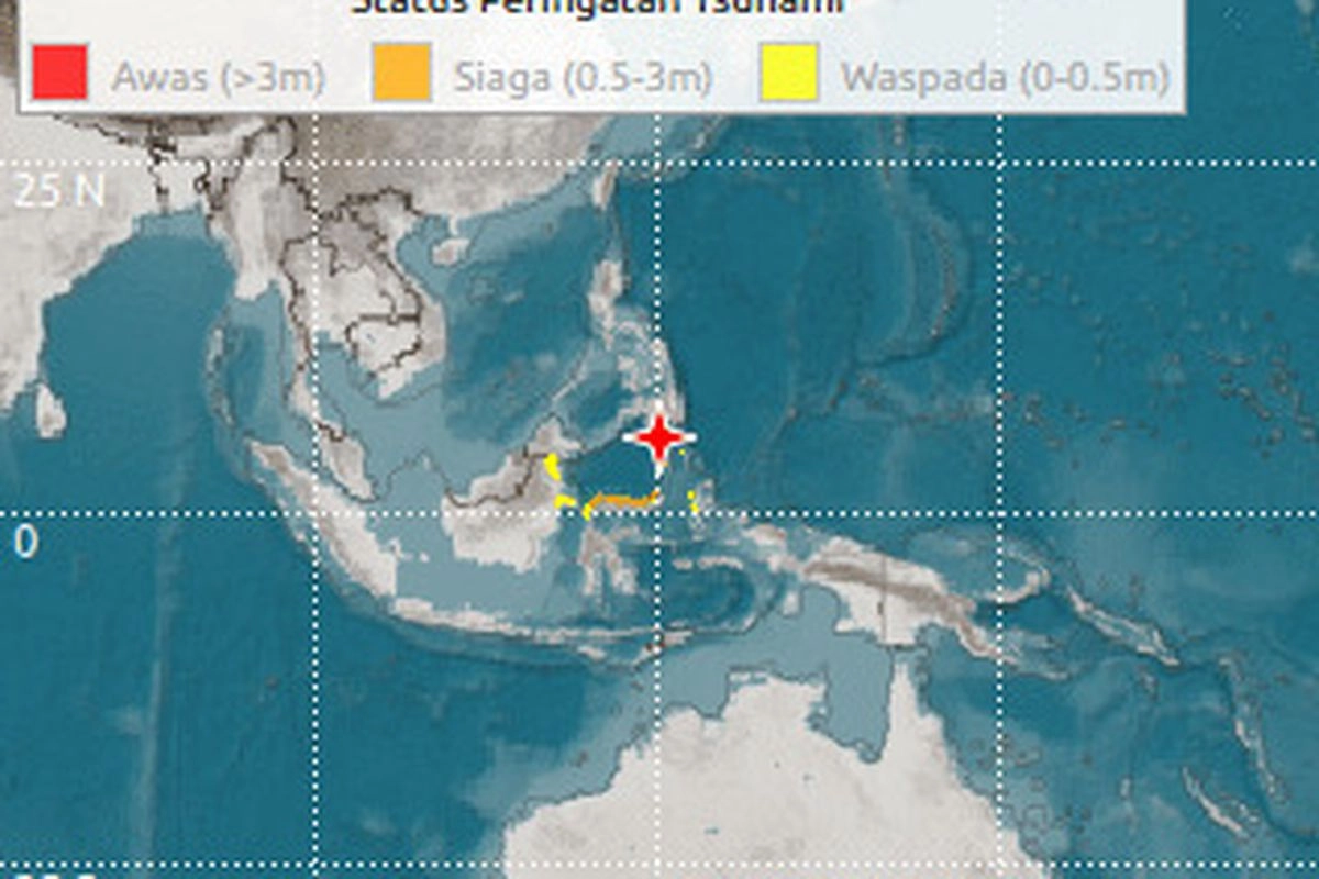 BMKG Terbitkan Peringatan Dini Tsunami Usai Gempa 7,7 di Laut Sulawesi