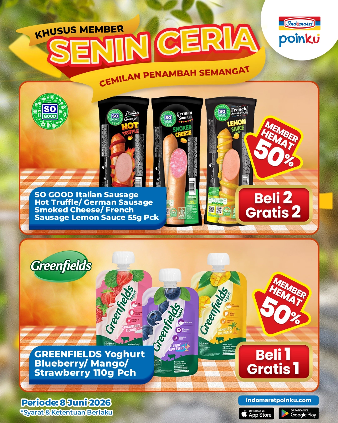 Promo Indomaret Hari Ini 8 Juni 2026, Senin Ceria Khusus Member Poinku