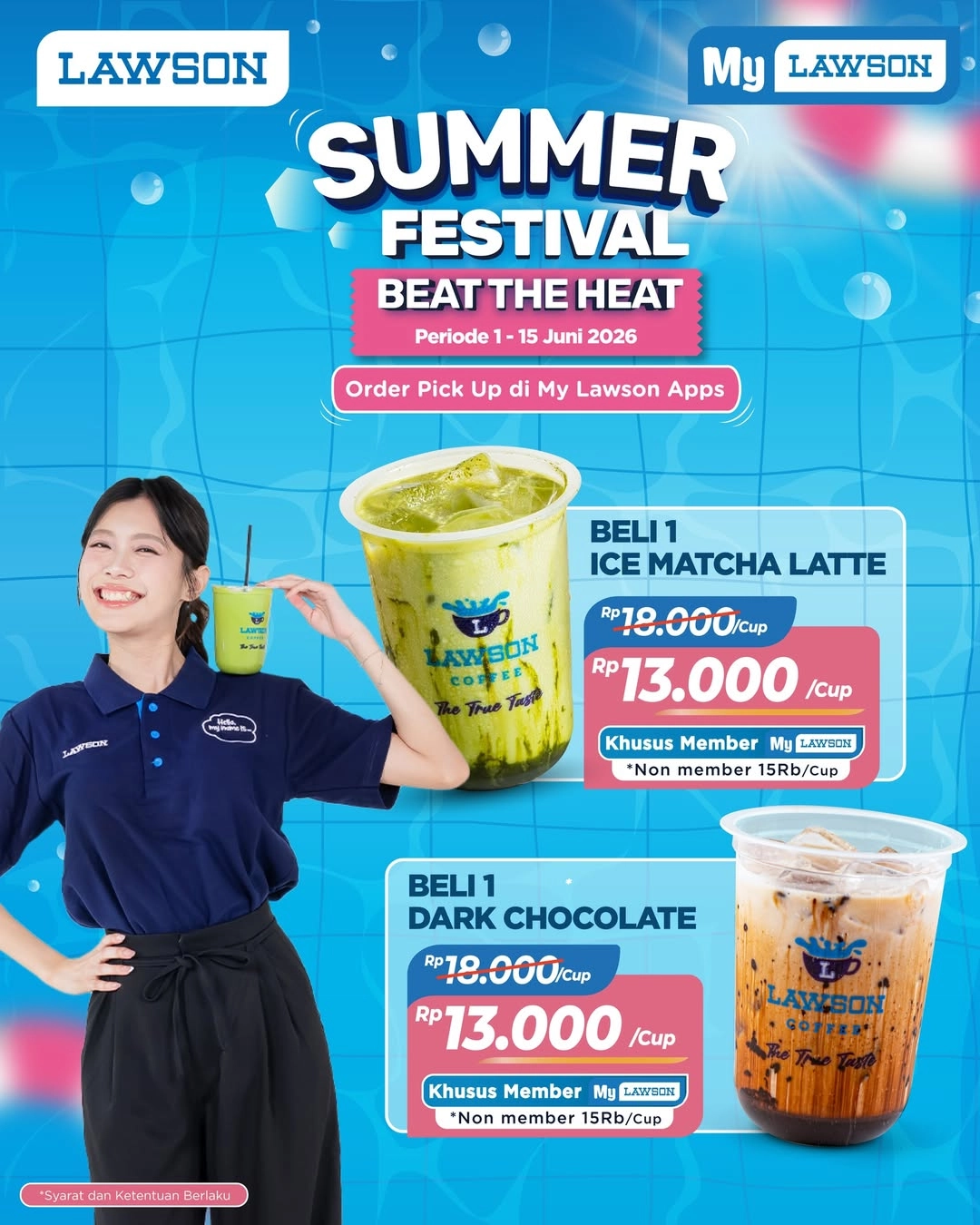 Promo Lawson Hari Ini 8 Juni 2026, Diskon Ice Matcha Latte dan Dark Chocolate