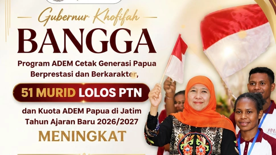 Khofifah Bangga Program ADEM Cetak Generasi Papua Berprestasi, 51 Murid Lolos PTN